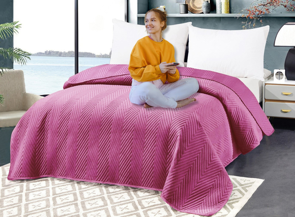Bedspread 170 x 210 Embossed Velour Marieta 10