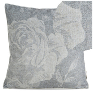 Decorative Linen 10 Steel+Cream pillowcase 45 x 45