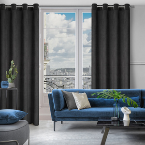 Velvet Eliza Curtain 140 x 250 Pinstripe Black