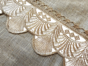 Stain-Resistant Tablecloth 130 x 180 with Lace 2018 Beige