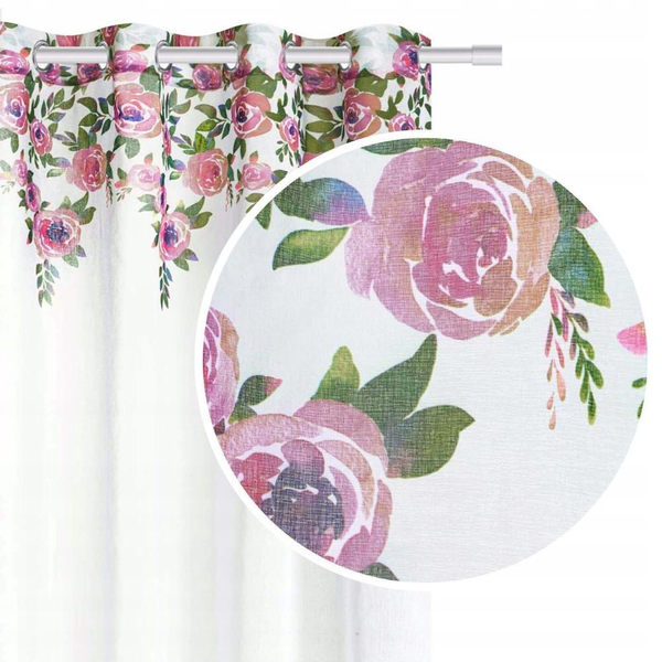 Curtain 140 x 250 Decorative Mansion Przel Flowers