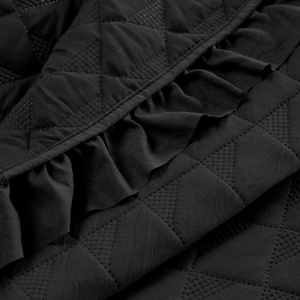 Quilted Bedspread 220 x 240 with Ruffle Vanesa Black