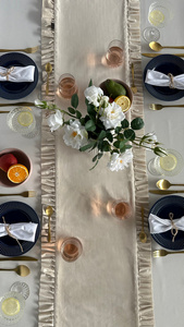 Table Runner 40 x 160 Decorative with Ruffles Ligia 02