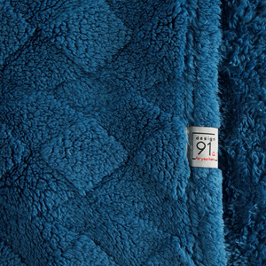 Blanket 70 x 160 Stamped Plush Nancy Navy Blue