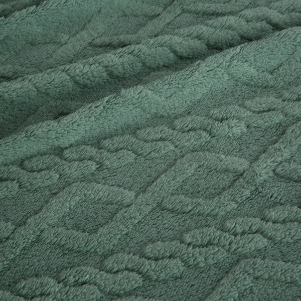 Koc 200 x 220 Design Mikrofibra Warkocz Mięta