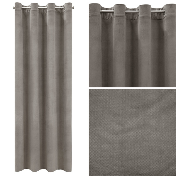 Zasłona 140 x 250 Dekoracyjna Welwet Milo Popiel