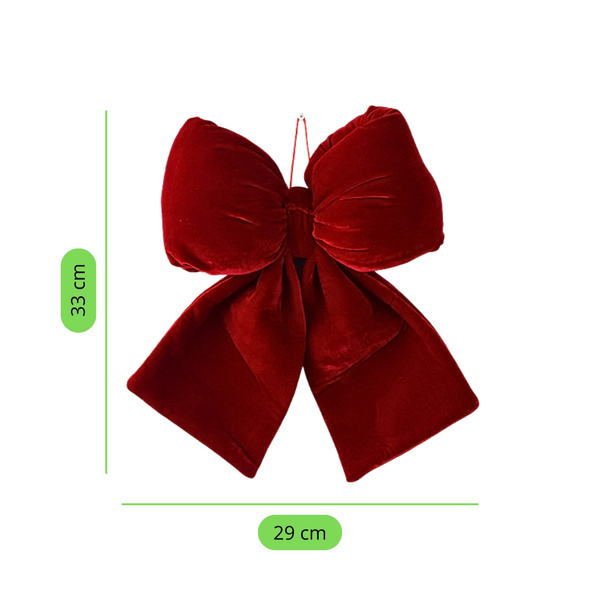 Kokarda 29 x 33 Świąteczna Welurowa Holly Bow 02
