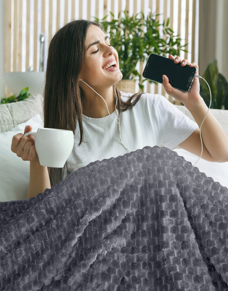 Blanket 150 x 200 Microfiber Design Cindy6 Steel