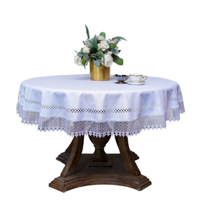 Round Tablecloth Ø 120 Gipiura Pattern 430 White