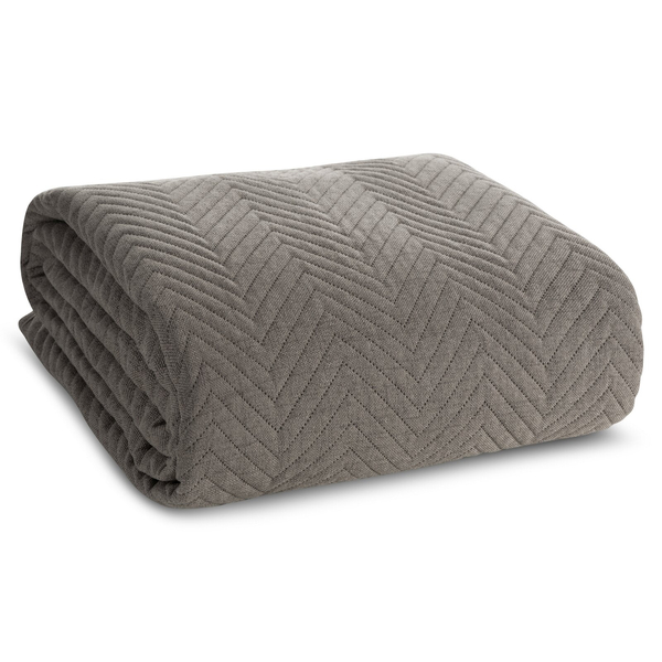 Bedspread 200 x 220 Quilted Linen3 Ashen