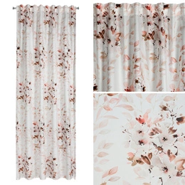 Curtain 140 x 270 Decorative Powdery Cream+Green