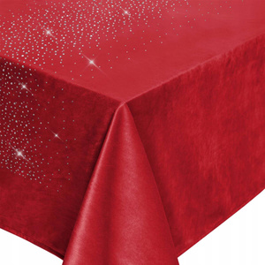 85 x 85 Decorative Velvet Shiny Red Tablecloth