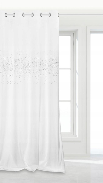 Zasłona 140 x 250 Dekoracyjna Welur Shiny Biały