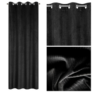 Velvet Lili Curtain 140 x 250 Pinstripe Black