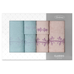 Towel Set 6pcs. Camellia 380 Powder+Mint