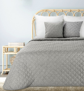 Bedspread 220 x 240 Quilted Linen1 Steel