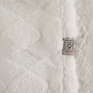 170 x 210 Stamped Plush Nancy Cream Blanket