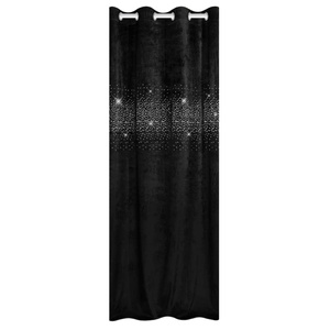 Curtain 140 x 250 Decorative Velour Shiny Black