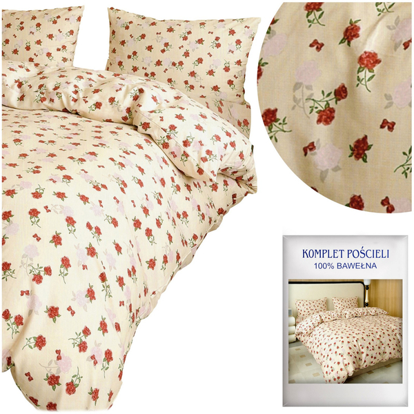 Bedding set 200 x 220 3 pieces Cotton Satin no. A1824