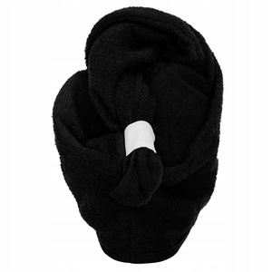 Turban 65 x 23 Ręcznik Frotte Bawełna Czarny