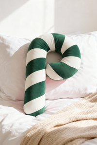 Poduszka 35 x 57 Świąteczna Laska Pasy Zielony