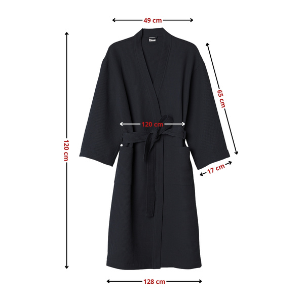 Szlafrok Gofer Bawełna Unisex Vizzy L 04 Czarny