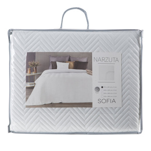 Sofia White Decorative Velour Bedspread 200 x 220