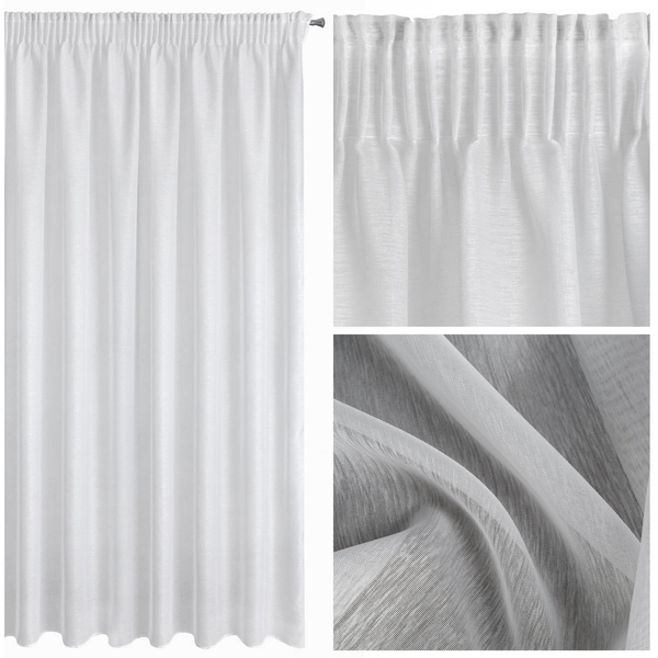 Rebecca Decorative Curtain on Tape 300 x 270 White