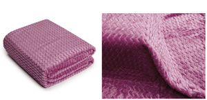 Blanket 160 x 200 Microfiber Zigzag Embossed Blueberry