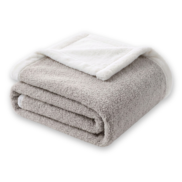 Koc 200 x 220 Boucle Bukla z Lamówką Mellori 04