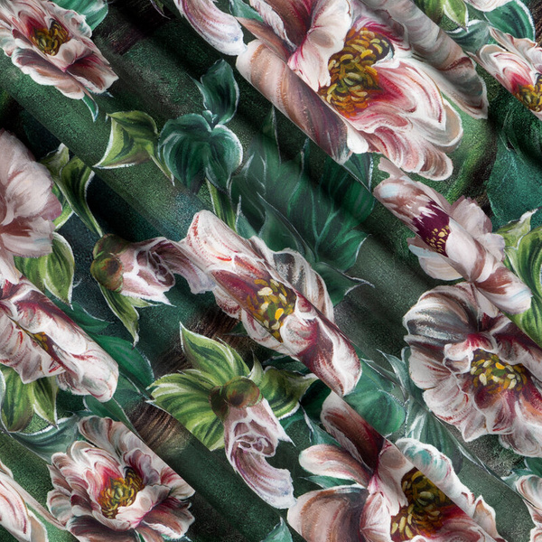 Zasłona 140 x 270 Dekoracyjna Velvet Palmera Ziel
