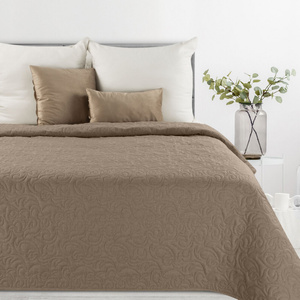 Quilted Decorative Bedspread 200 x 220 Len4 Brown