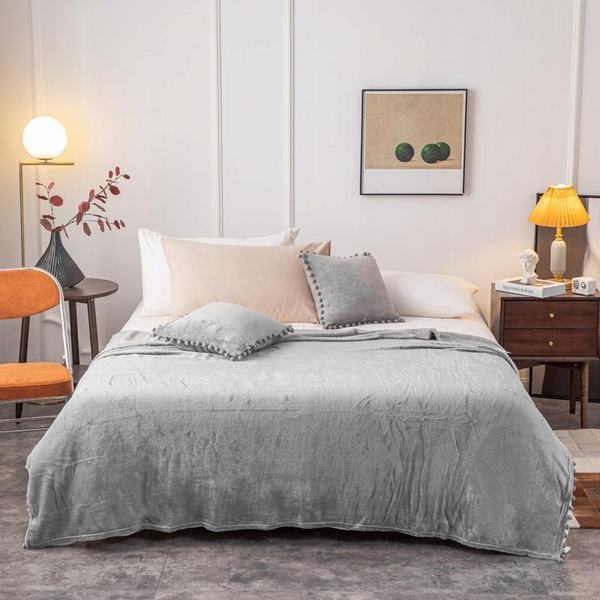 Blanket 150 x 200 Microfiber Pompies Grey