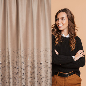 Curtain 140 x 270 Velvet Tape Mirela Beige