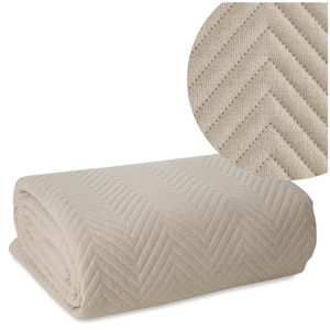 200 x 220 Quilted Linen3 Cream Bedspread