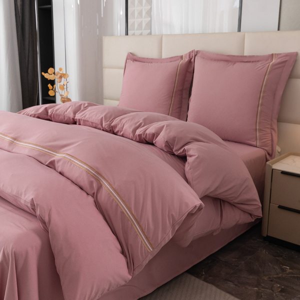 Pościel 200 x 220 3cz Gładka Z Haftem Lumera 10