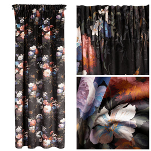 Zasłona 140 x 270 Dekoracyjna Taśma Karen Cza+Róż
