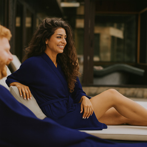 Szlafrok Gofer Bawełna Unisex Vizzy S 05 Granat