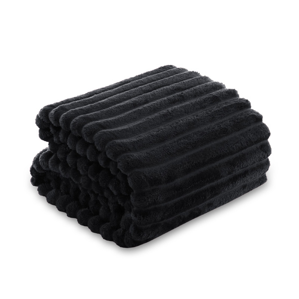 Koc 160 x 200 Mikrofibra Tłoczona Pasy Nuvio 08