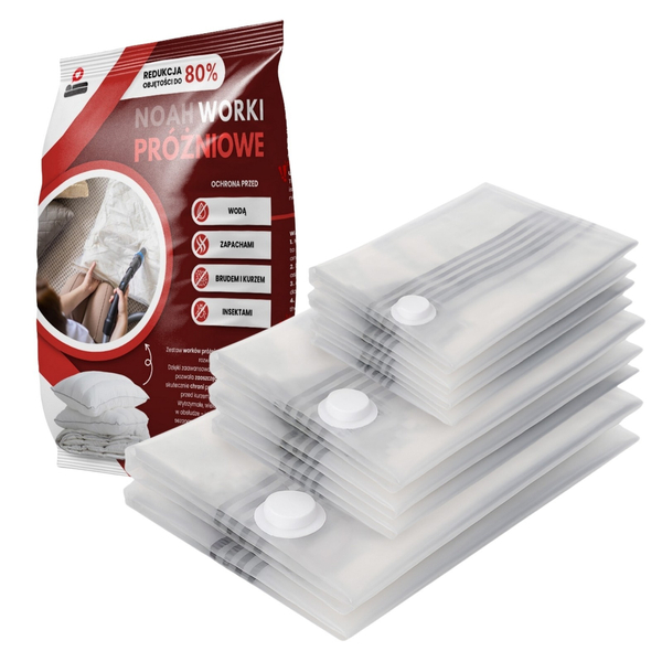 Set of Vacuum Bags for Clothes, Bedding, Textiles 9 pcs Noah