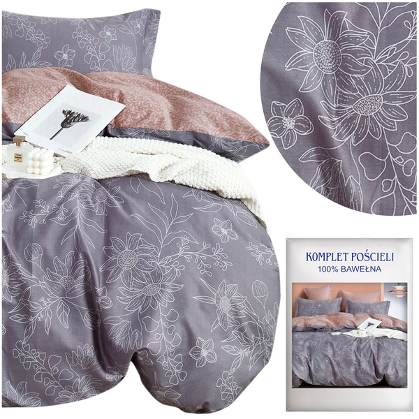 Bedding set 200 x 220 3 pieces Cotton Satin No. A1718