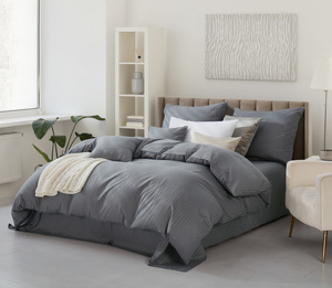 Bedding 140 x 200 2pc Cotton Adamashe Graphite