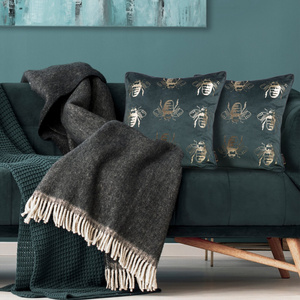 45 x 45 Decorative Velvet Pillowcase BLINK15 Navy Blue