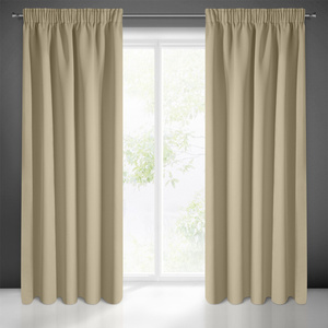 Blackout Logan Tape Curtain 140 x 270 Beige