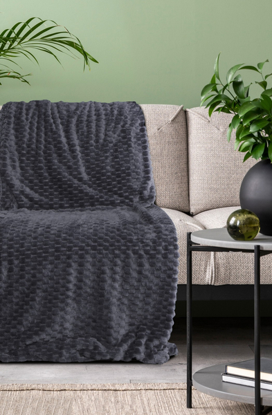 Blanket 200 x 220 Microfiber Design Cindy6 Steel