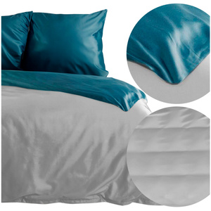Bedding 180 x 200 3cz Satin Nova3 J.Grey + Turquoise