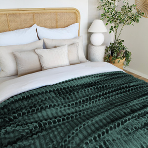 Blanket 160 x 200 Microfiber Stamped Stripes Nuvio 10