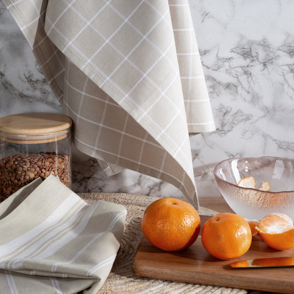 Set of 2 Towels 50 x 70 Cotton Rubi Beige