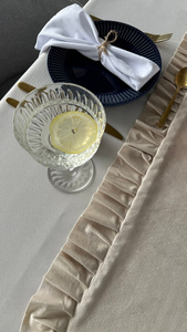 Table Runner 40 x 180 Decorative with Ruffles Ligia 02
