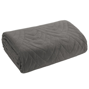 Quilted Velvet Luiz6 Graphite Bedspread 220 x 240